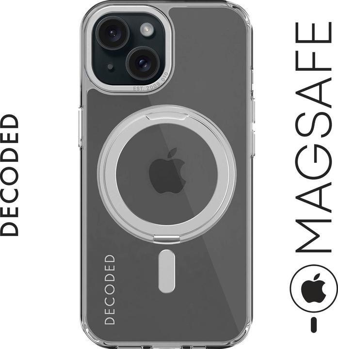 Produktbild Decoded Recycled Plastic Loop Stand Backcover iPhone 15 Plus Transparant (Apple iPhone 15 Plus)