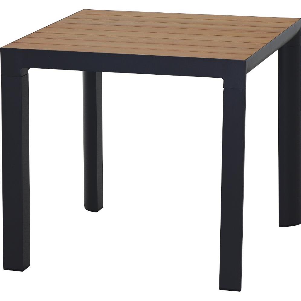 Siena Garden, Tavolo da giardino + Tavolo da balcone, Silva Dining Tisch 80x80cm matt anthrazit / Teak (80 cm)