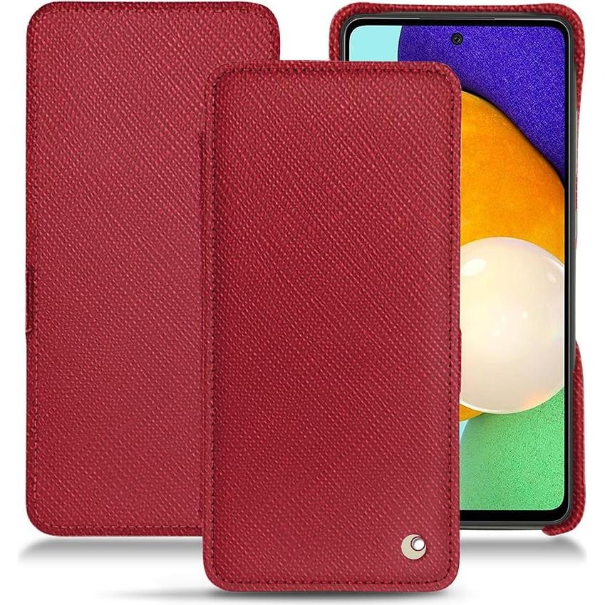 Noreve Lederschutzhülle horizontal (Samsung Galaxy A52), Smartphone Hülle, Rot