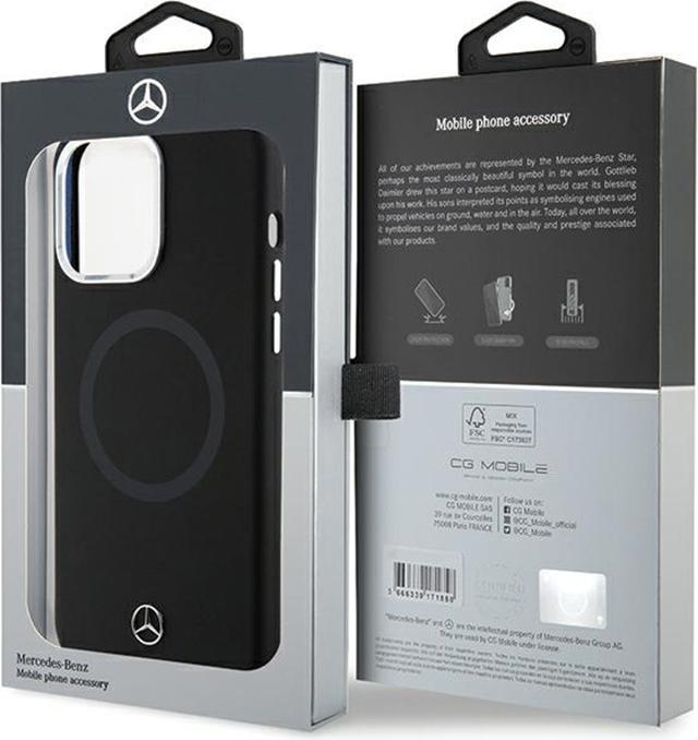 Actual product image Mercedes MEHMP15L23SCMK iPhone 15 Pro 6.1" czarny/black hardcase Silicone Bicolour MagSafe (Apple iPhone 15 Pro)