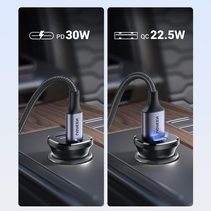 Produktbild Ugreen EC305 25845 car charger USB-C USB-A 30W - black