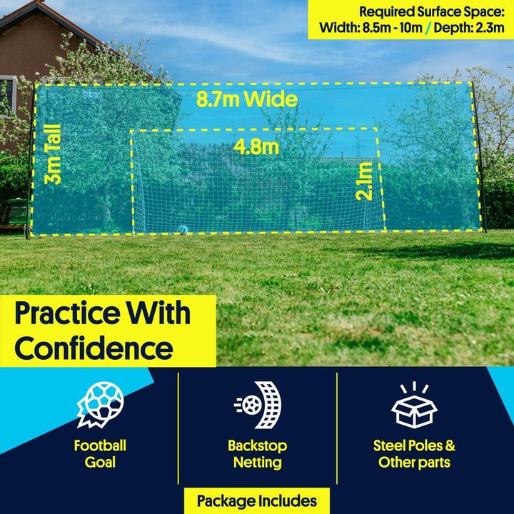 Image du produit Open Goaaal Filet de But de Football avec rebondisseur - Filet de Sport Tout-en-Un pour Une barrière