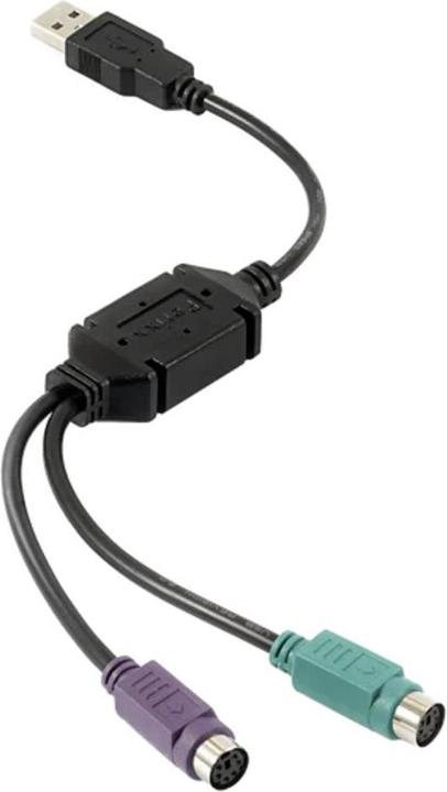 Perixx USB 2.0 Y-cable (1x USB 2.0 plug A - 2x PS/2 socket) PERIPRO-401 B 0.1 (0.15 m, PS/2)
