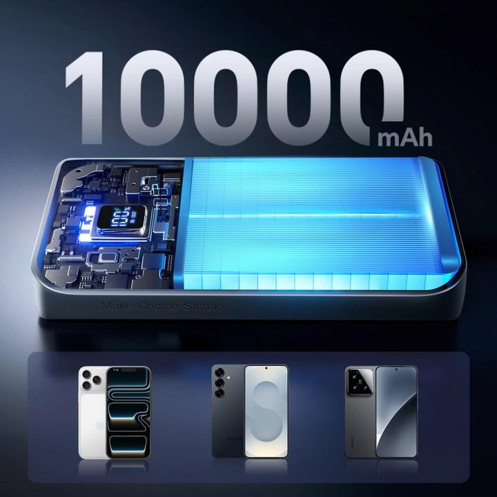 Immagine prodotto Joyroom JR-QP191 Star Series Mini 22.5W Digital Display Fast Charging Power Bank 10000mAh – White (10000 mAh, 22.50 W, 38.50 Wh)