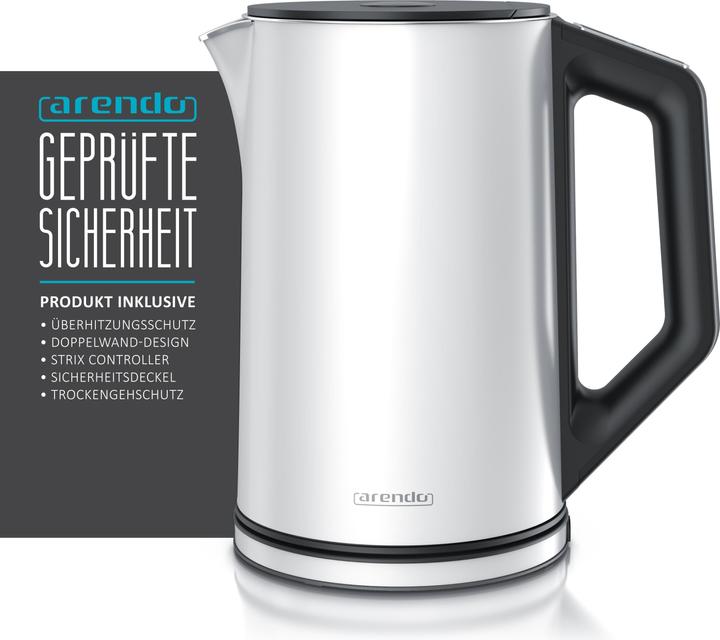 Immagine prodotto Arendo Set per la colazione, bollitore in acciaio inox da 1,5 l con selezione della temperatura e (1.50 l)