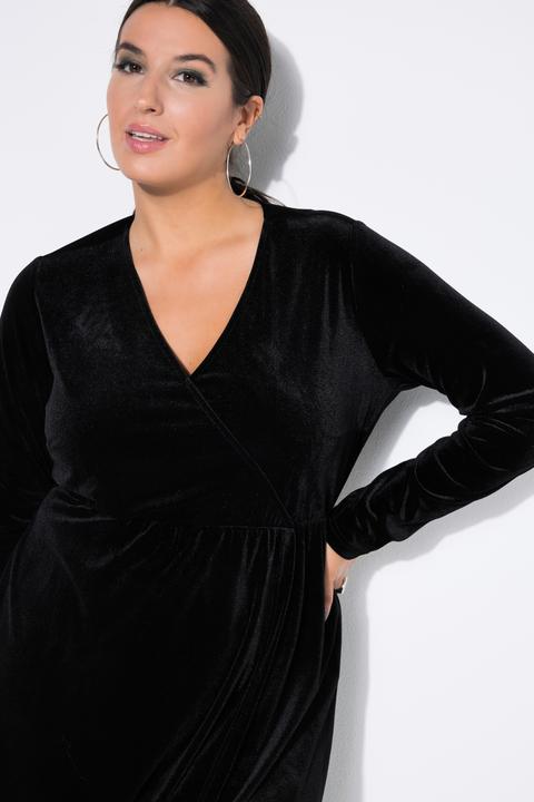 Produktbild Studio Untold Samtkleid, kurz, Wickeloptik, Langarm (46, 48)
