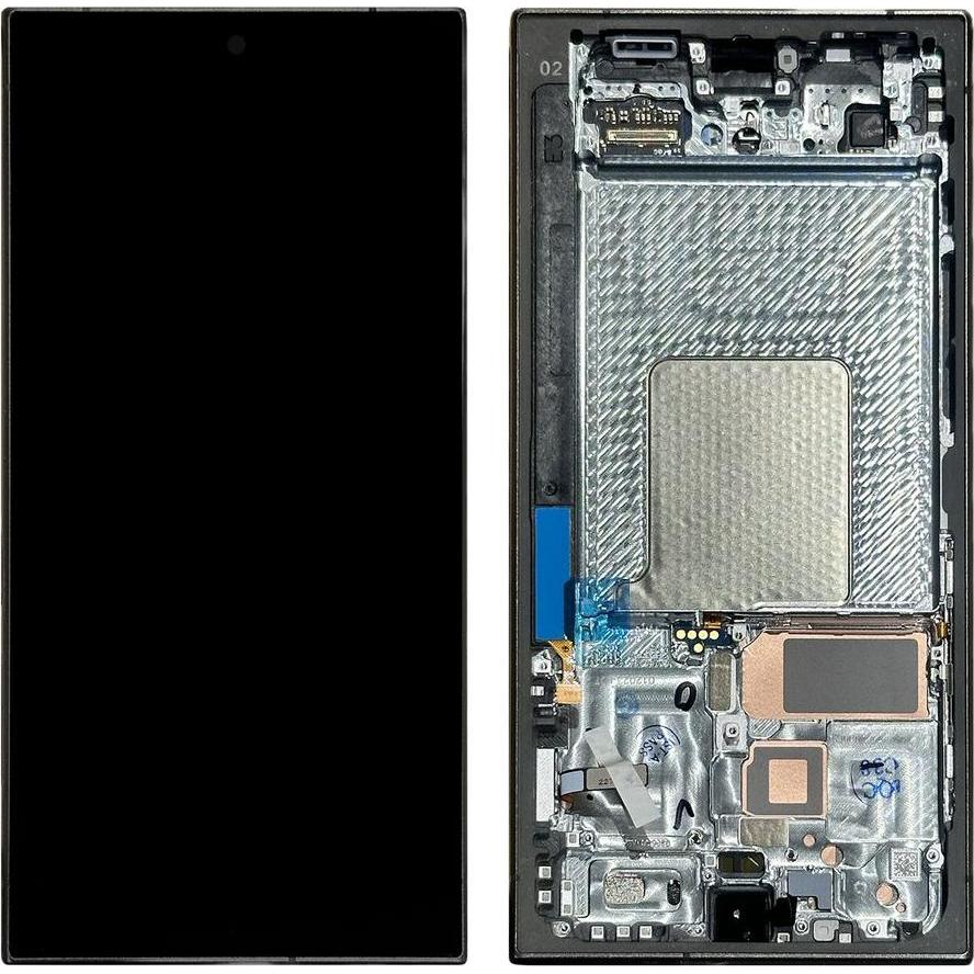 Samsung Galaxy S24 Ultra Original Display Mounted Frame - Black (Display, Samsung Galaxy S24 Ultra), Pezzi di ricambio per dispositivi mobili, Nero