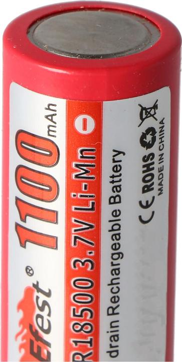 Actual product image Efest Battery IMR 18500 V1 - (plus pole flat) (1 pcs., 18500, 1100 mAh)
