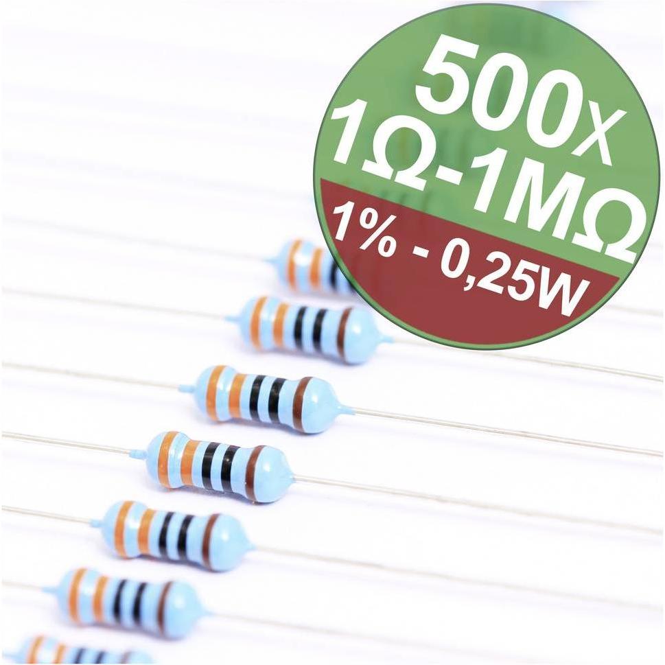Quadrios 22P036 Metallschicht-Widerstand Sortiment axial bedrahtet 0.25 W 1 % 1 Set, Widerstand