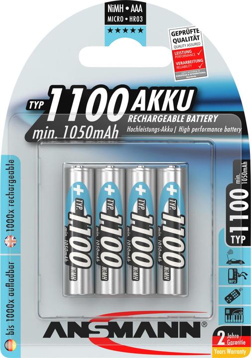 Ansmann Typ 1100 (4 Stk., AAA, 1050 mAh)