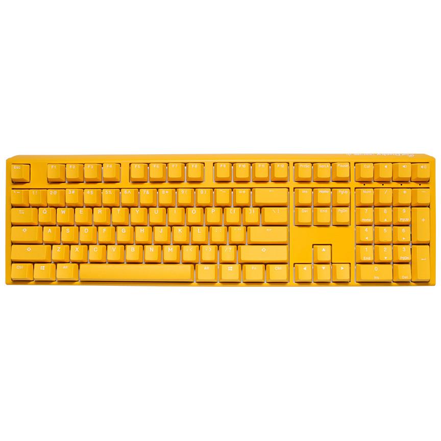 Ducky One 3 Yellow Gaming Tastatur, RGB LED - MX-Red (US) (US, Kabelgebunden), Tastatur, Gelb