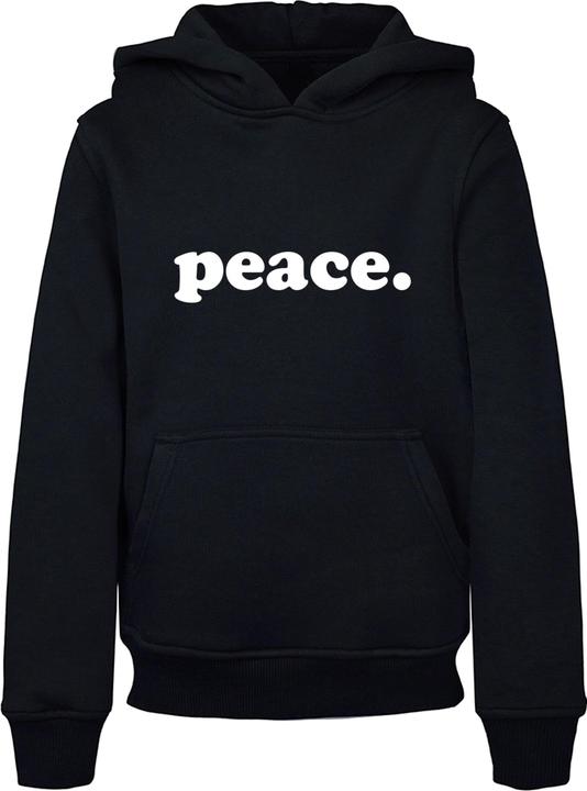 Immagine prodotto Merchcode Peace - Felpa con cappuccio Basic nera per bambini - 176507 (158, 164)