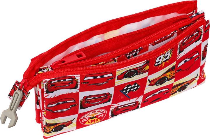 Actual product image Cars Triple multipurpose case Let's race Red White (22 x 12 x 3 cm)