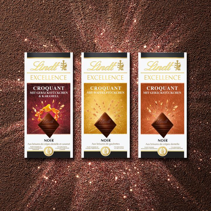 Produktbild Lindt Excellence Dunkel mit Gebäckstückchen (100 g)