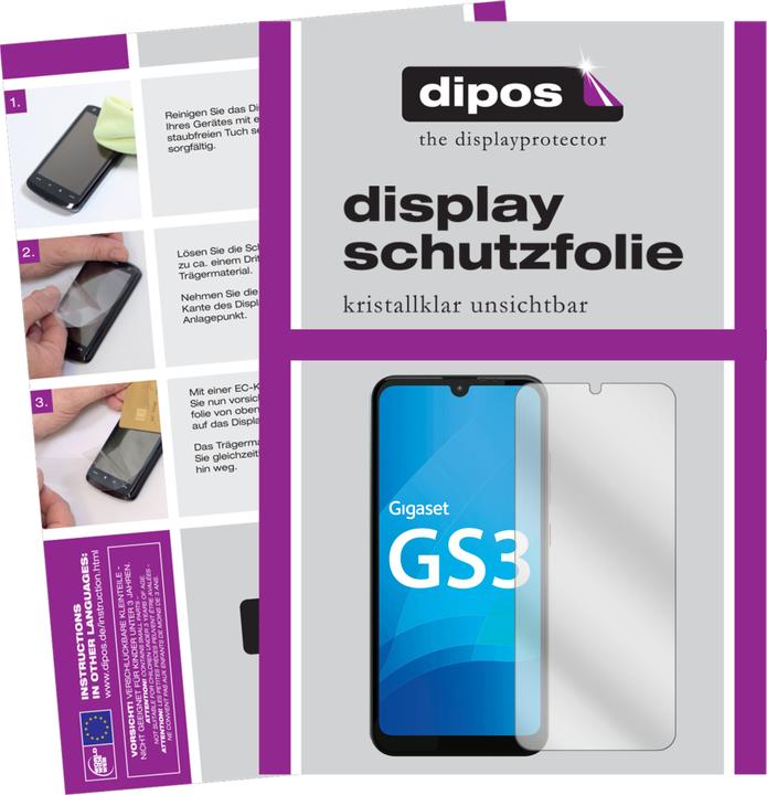 Actual product image Dipos Screen Protector Crystalclear (2 Piece, Gigaset GS3)