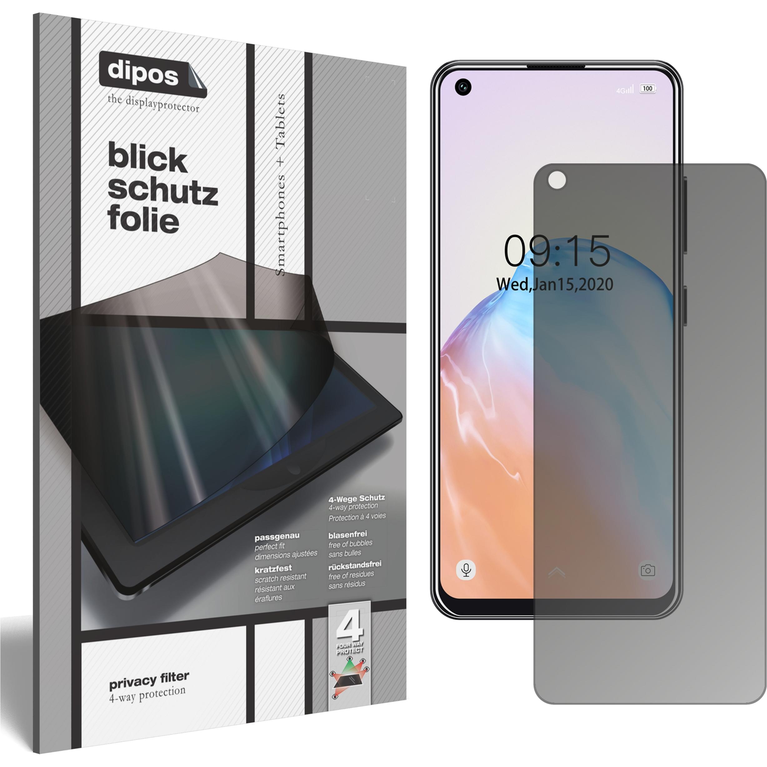 Dipos Blickschutzfolie 4-Way Privacy (1 Stück, Oukitel C18 Pro), Smartphone Schutzfolie, Transparent