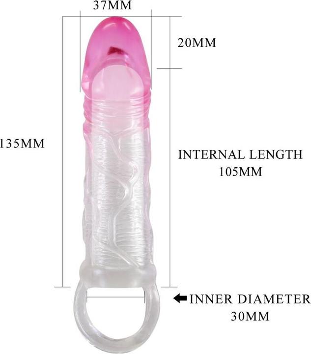 Productafbeelding Pretty Love Odes Realistische 2 Cm Vergrotingsschede Voor Penis Roze