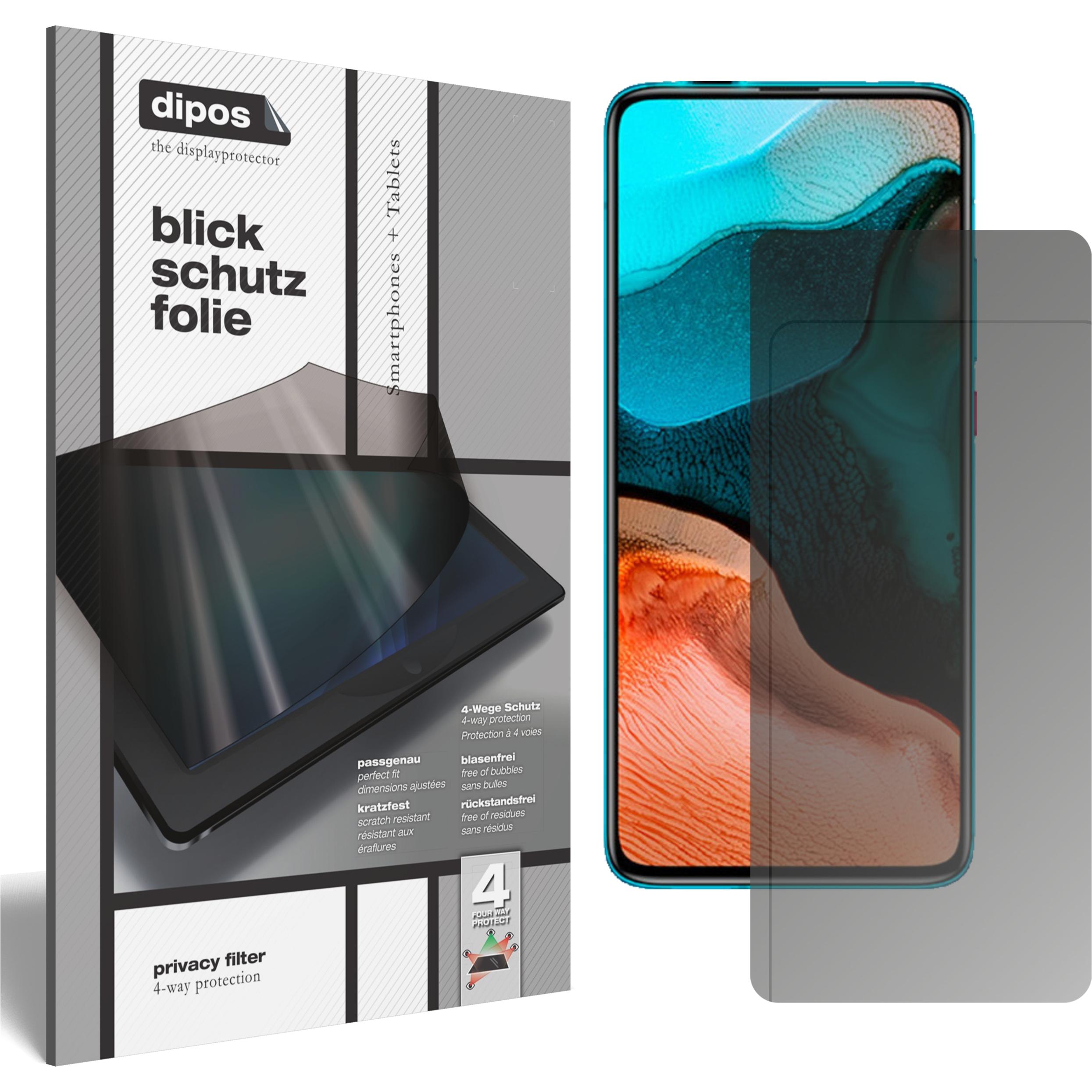 Dipos Blickschutzfolie 4-Way Privacy (1 Stück, Xiaomi Redmi K30 Ultra), Smartphone Schutzfolie, Transparent
