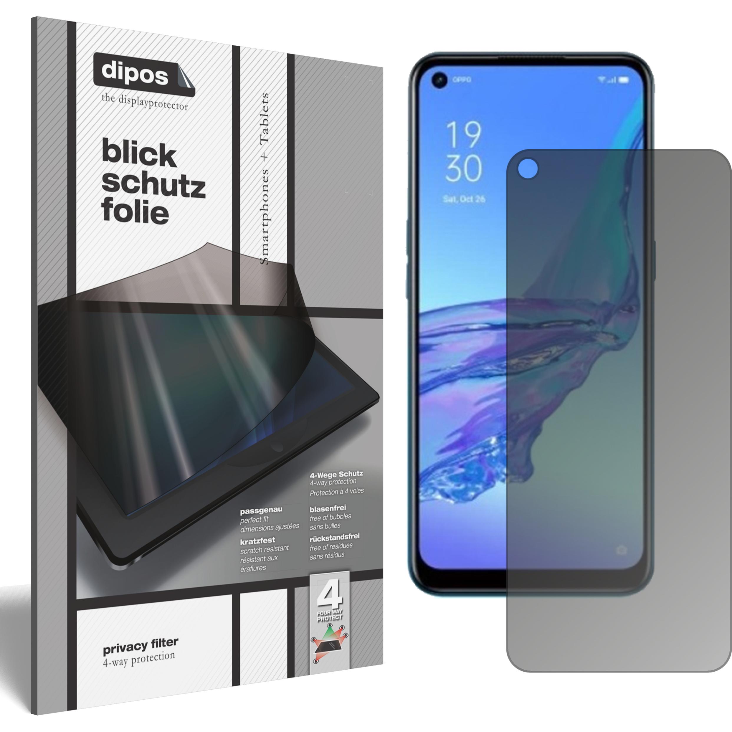 Dipos Blickschutzfolie 4-Way Privacy (1 Stück, Oppo A53 (2020)), Smartphone Schutzfolie, Transparent