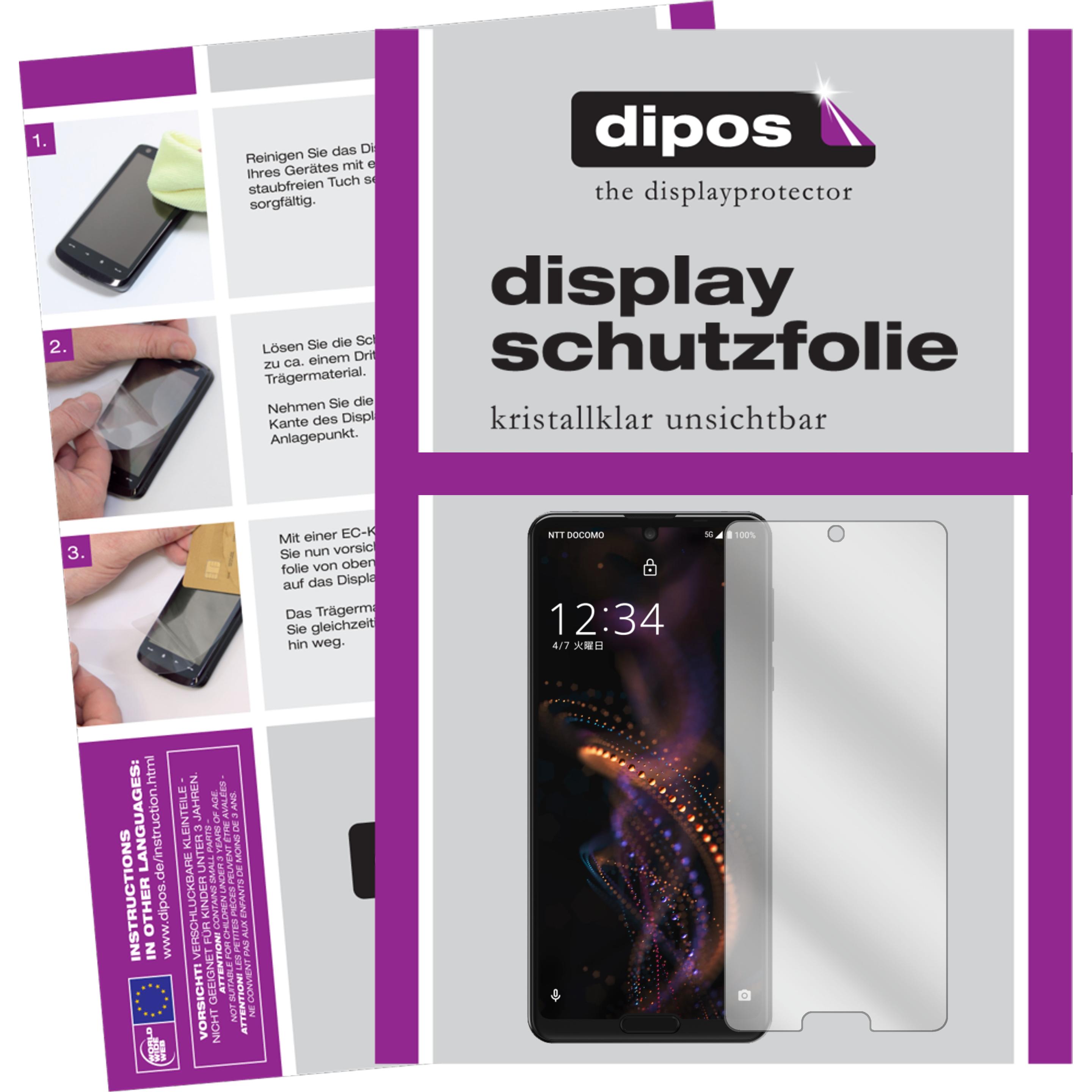 Dipos Displayschutzfolie Crystalclear (2 Stück, Sharp Aquos R5G), Smartphone Schutzfolie, Transparent