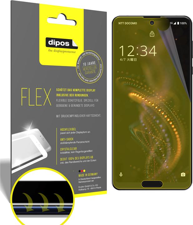 Produktbild Dipos Displayschutzfolie Full-Cover 3D (2 Stück, Sharp Aquos R5G)