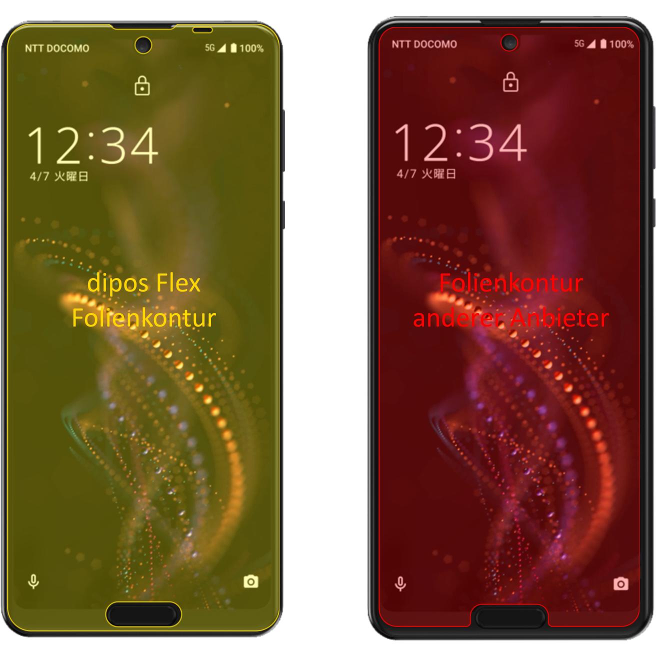 Thumbnail - Dipos Displayschutzfolie Full-Cover 3D (3 Stück, Sharp Aquos R5G), Smartphone Schutzfolie, Transparent