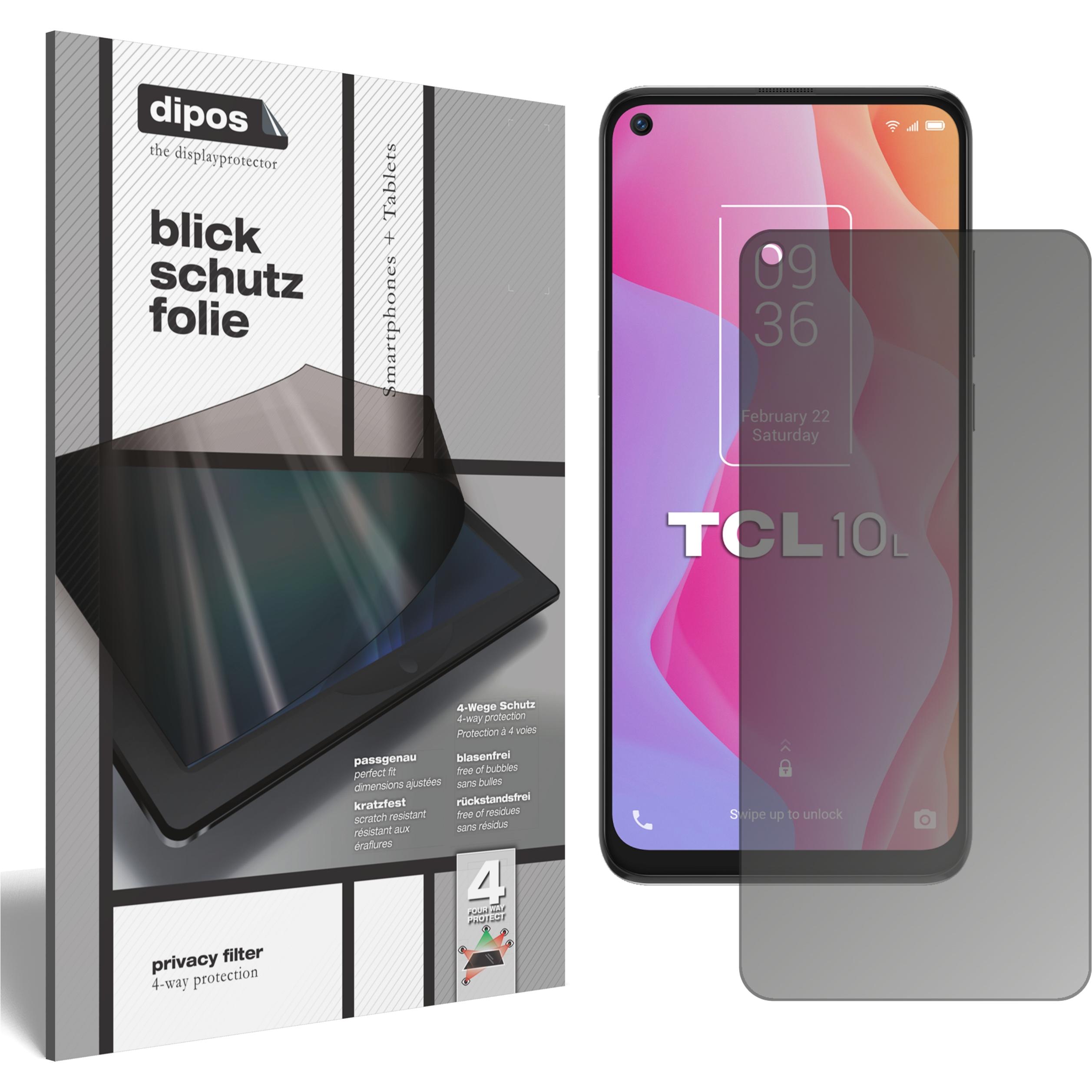 Dipos Blickschutzfolie 4-Way Privacy (1 Stück, TCL 10 5G), Smartphone Schutzfolie, Transparent