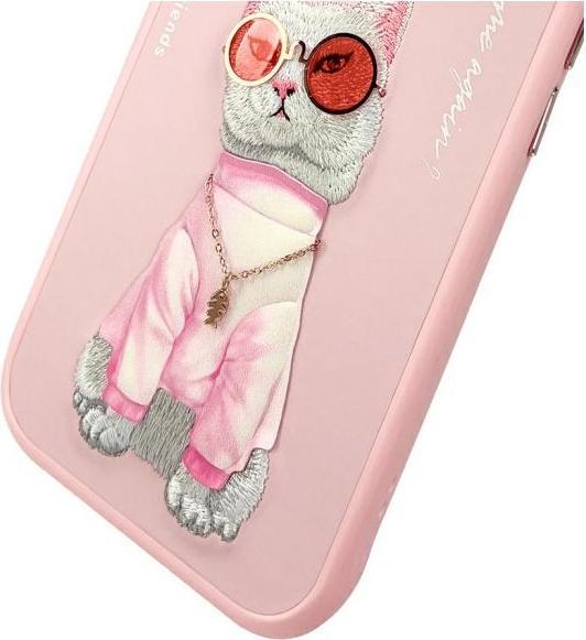 Actual product image GCS Nimmy case iPhone 15 6.1" pink Glasses Cool Cat (Apple iPhone 15)