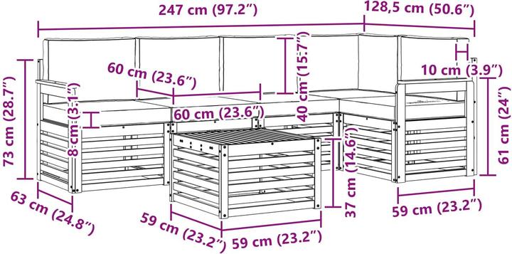 Produktbild vidaXL Outdoor-Sofa