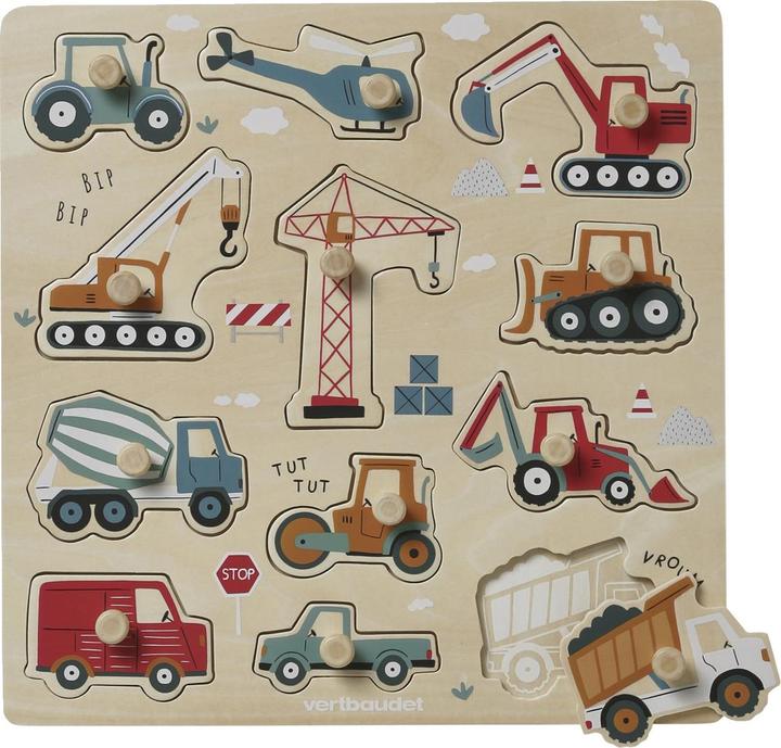 Image du produit Vertbaudet Puzzle à assembler bébé avec chantier bois FSC
