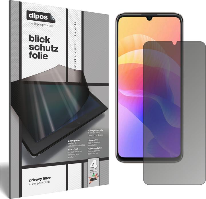 Dipos Pellicola Privacy 4 Vie Per LG K41S – Made In Germany – Più Piccola Del Vetro (Telefono Curvo)