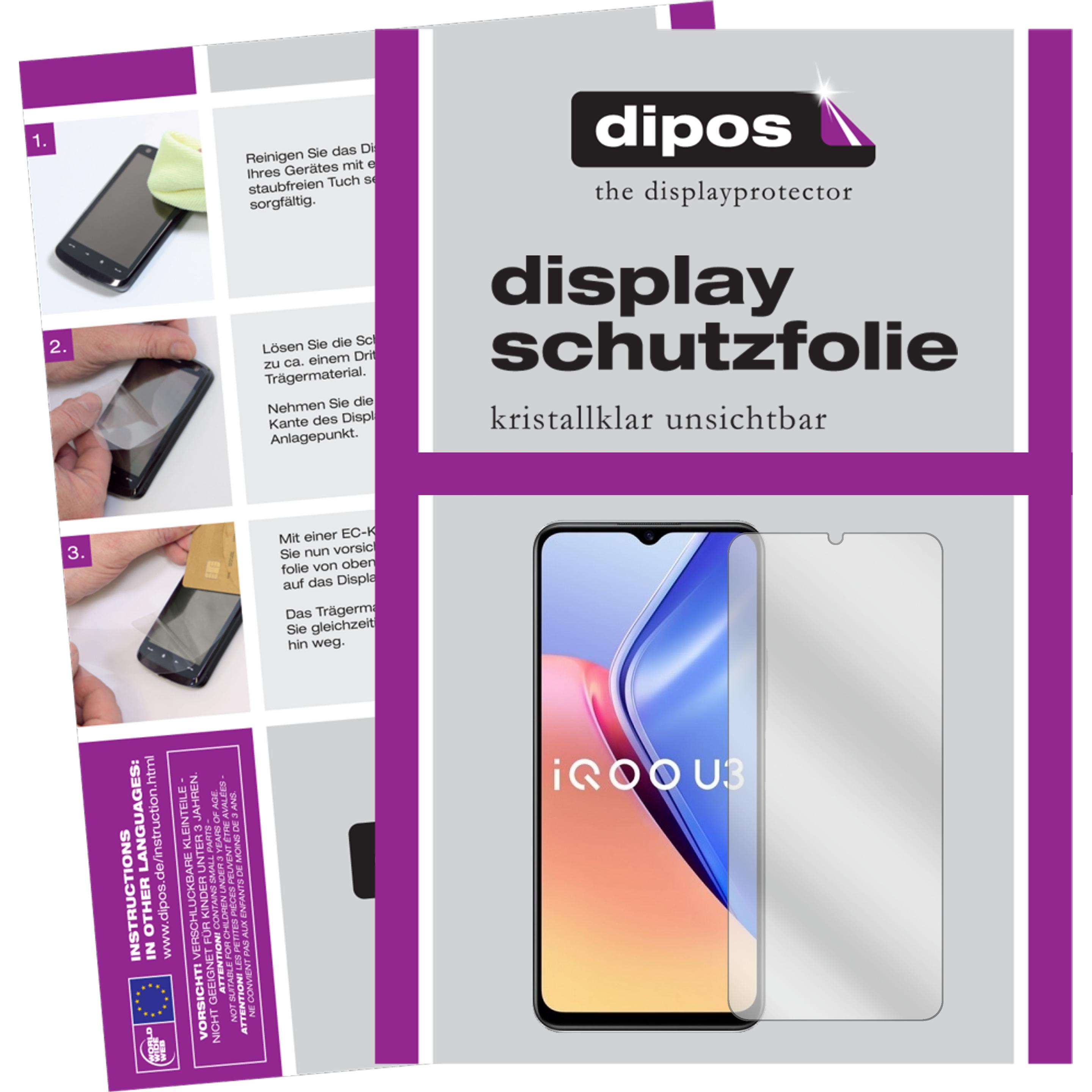 Dipos Displayschutzfolie Crystalclear (2 Stück, Vivo iQOO U3), Smartphone Schutzfolie, Transparent