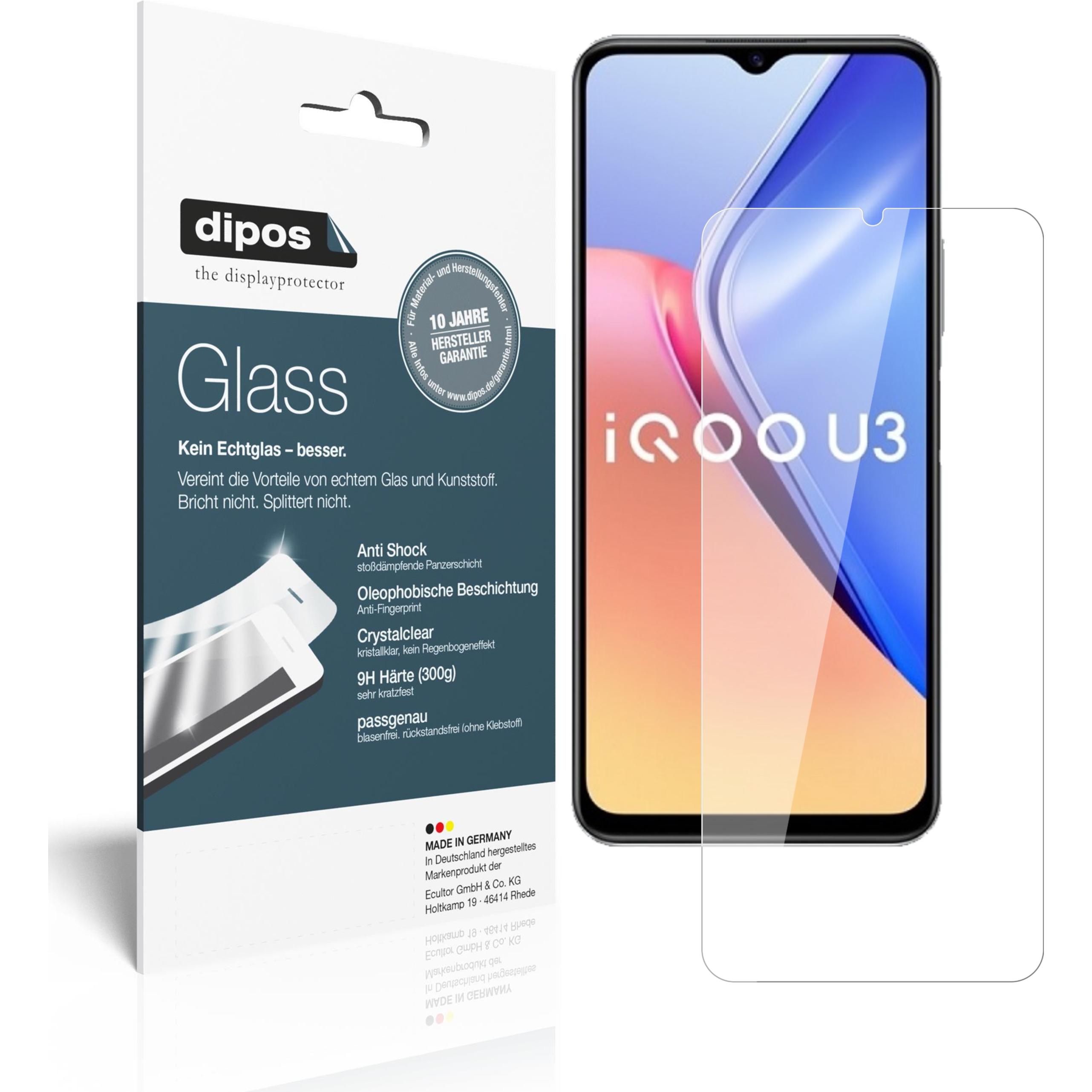 Dipos Displayschutz Anti-Shock (2 Stück, Vivo iQOO U3), Smartphone Schutzfolie, Transparent
