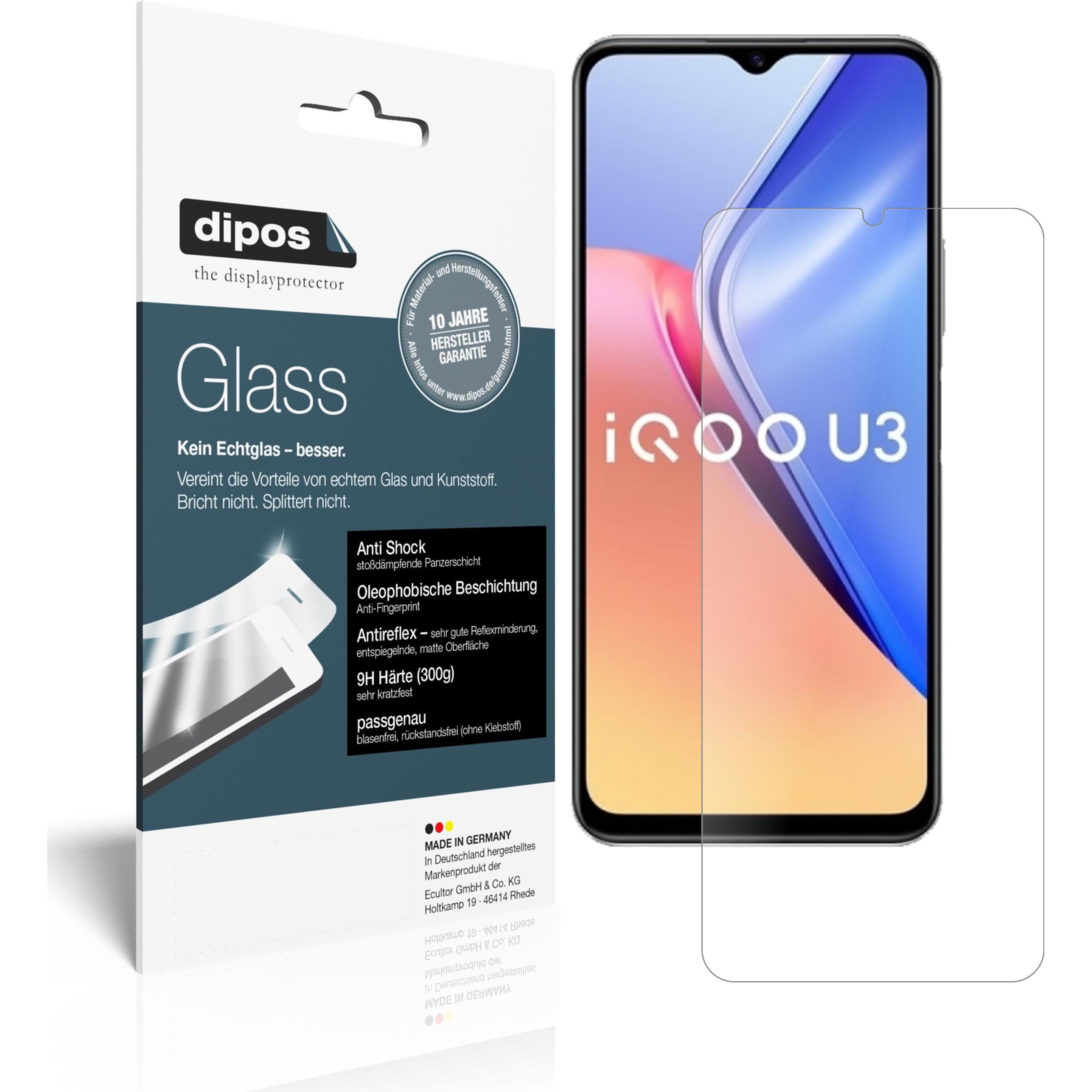 Dipos Displayschutz Anti-Shock (2 Stück, Vivo iQOO U3), Smartphone Schutzfolie, Transparent