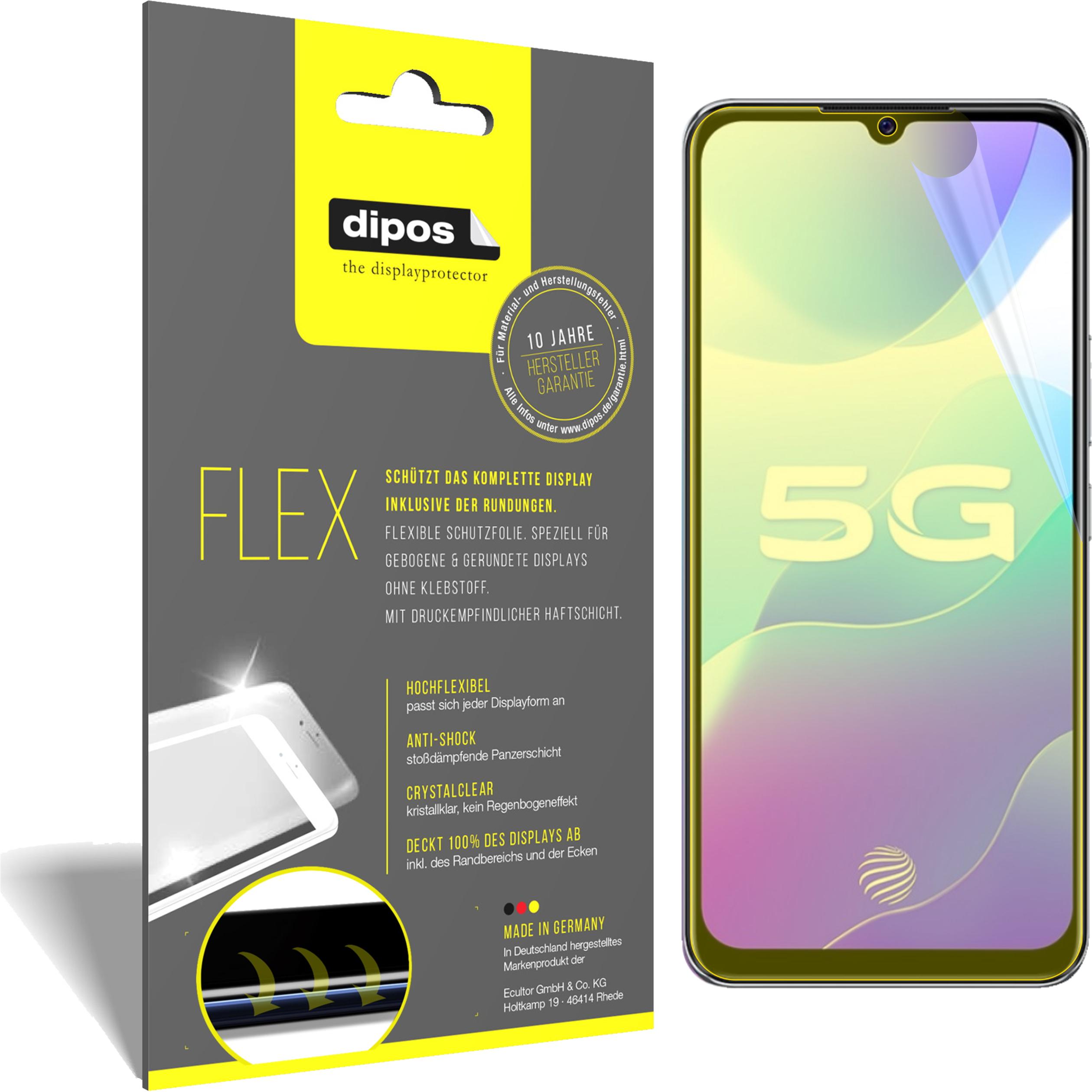 Dipos Displayschutzfolie Full-Cover 3D (3 Stück, Vivo S7e 5G), Smartphone Schutzfolie, Transparent