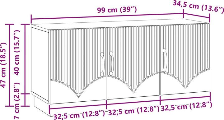 Image du produit vidaXL Unterhaltungszentrum (99 x 34.50 x 47 cm)