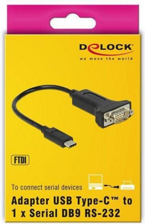 Produktbild Delock Adapter USB-C>1x Seriell RS-232 (0.15 m, VGA)