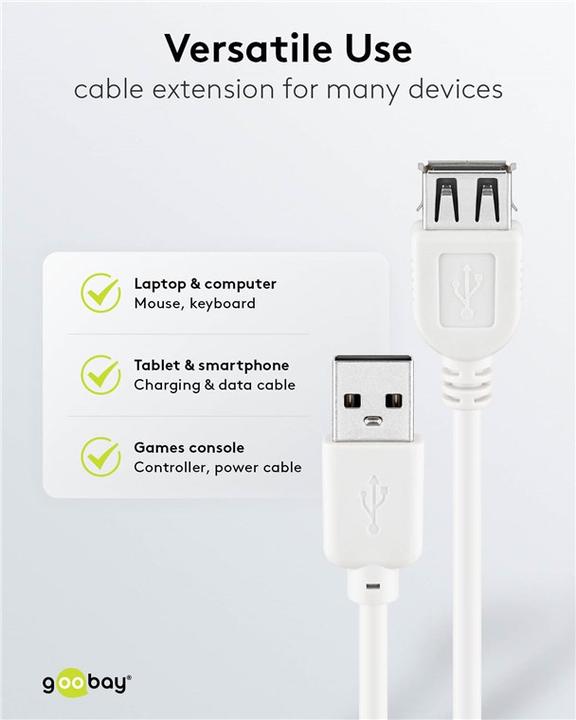 Produktbild Goobay USB A – USB A (0.30 m, USB 2.0)