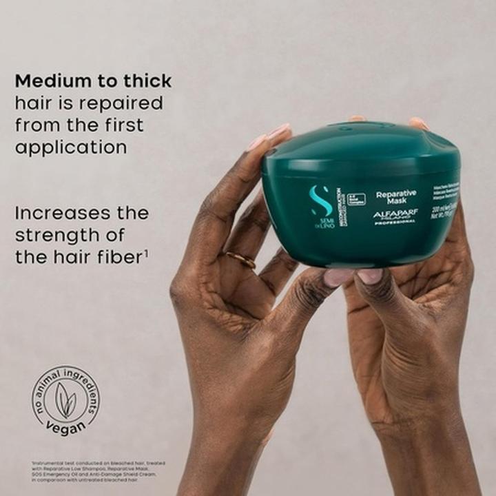 Actual product image Alfaparf Milano Semi di Lino Reconstruction Reparative Mask Color Safe Deep Conditioning Hair Mask f (200 ml)
