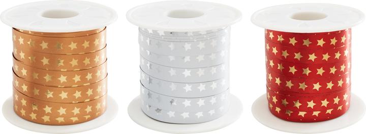 Produktbild Pattberg Geschenkband Christmas Star 1 cm x 100 m, Rot (Geschenkband, 1 x)