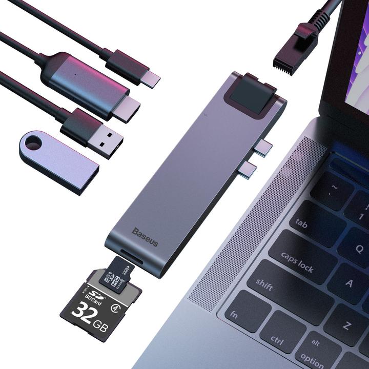 Produktbild Baseus USB Dual-C Hub (USB-C, 7 Ports)