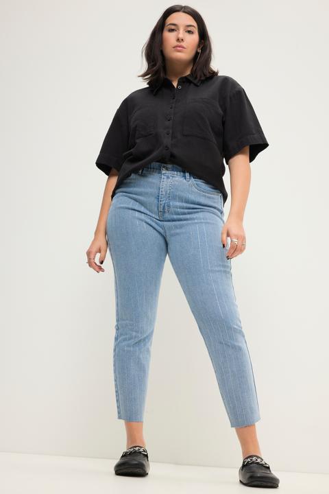 Produktbild Studio Untold Mom-Jeans, HighWaist, Glitzerstreifen, 5-Pocket (56)