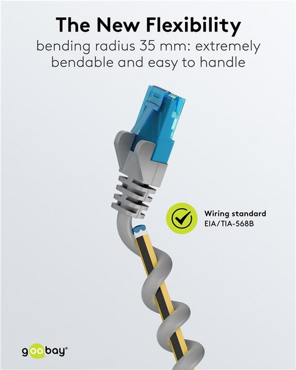 Produktbild Goobay CAT 6A Patchkabel U/UTP, grau (U/UTP, CAT6a, 30 m)