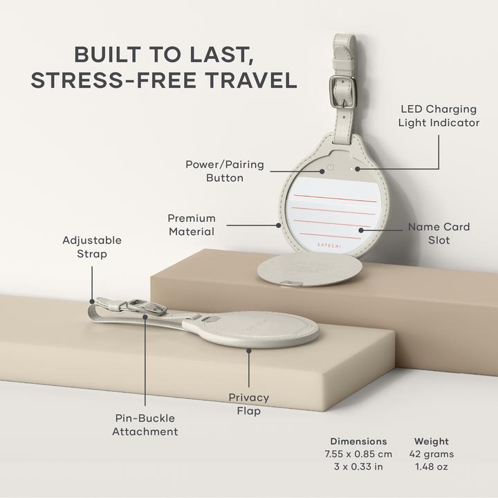 Produktbild Satechi Vegan-Leather FindAll Luggage Tag Sand (Apple, iOS, Mac OS)