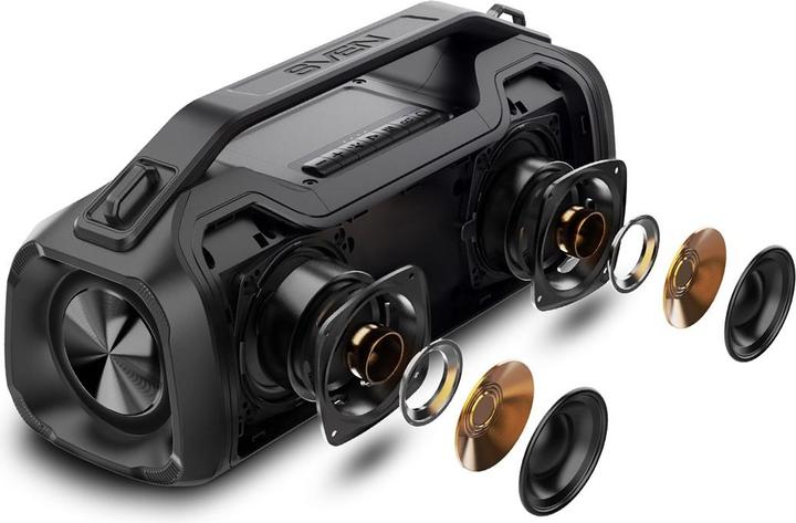 Image du produit Sven PS-390, juodas, power output (RMS), Atsparus vandeniui (IPx5), TWS, Bluetooth, Micro SD (10 h, Alimentation via port USB)
