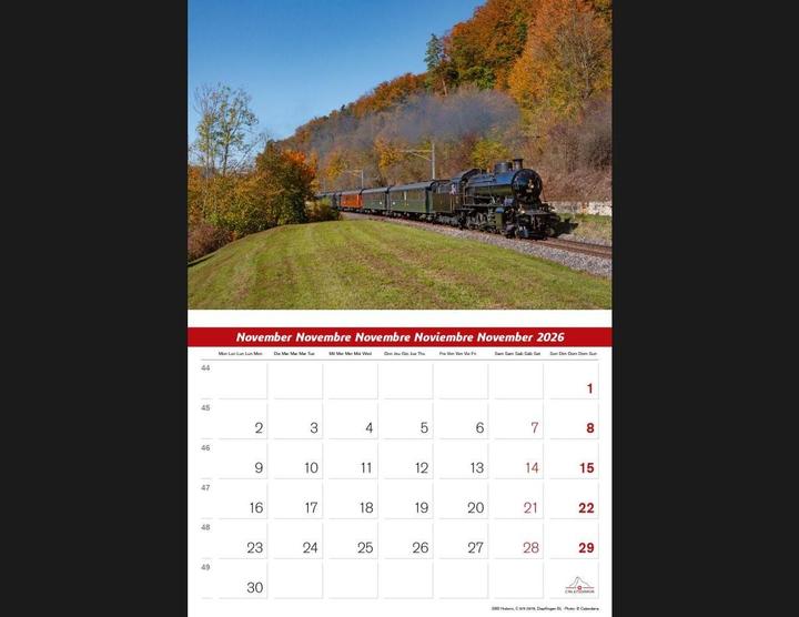 Produktbild Schweizer Eisenbahn 2026 (31.5 x 25 cm, Deutsch, Französisch, Italienisch, Englisch)