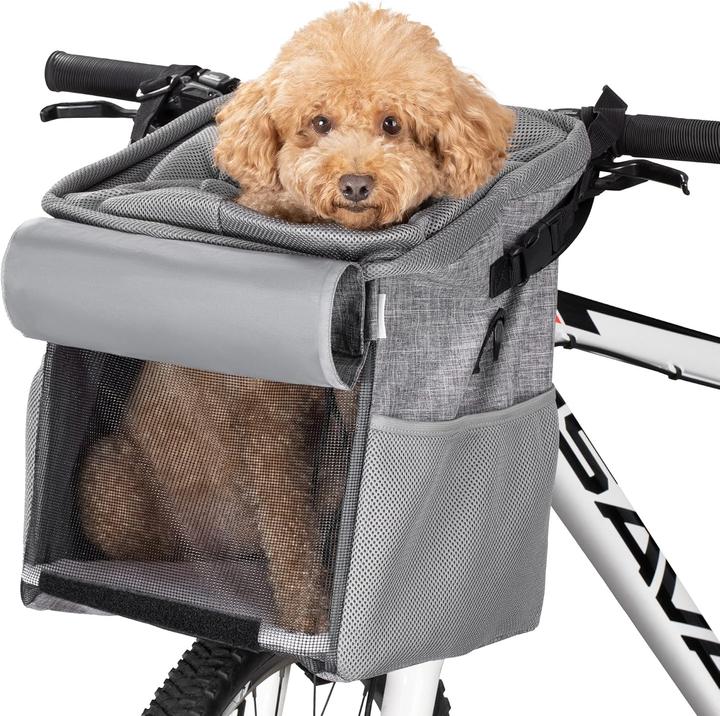 Image du produit Navaris Panier à vélo pour chien & sac à dos (Chat, Chien, Pliable)