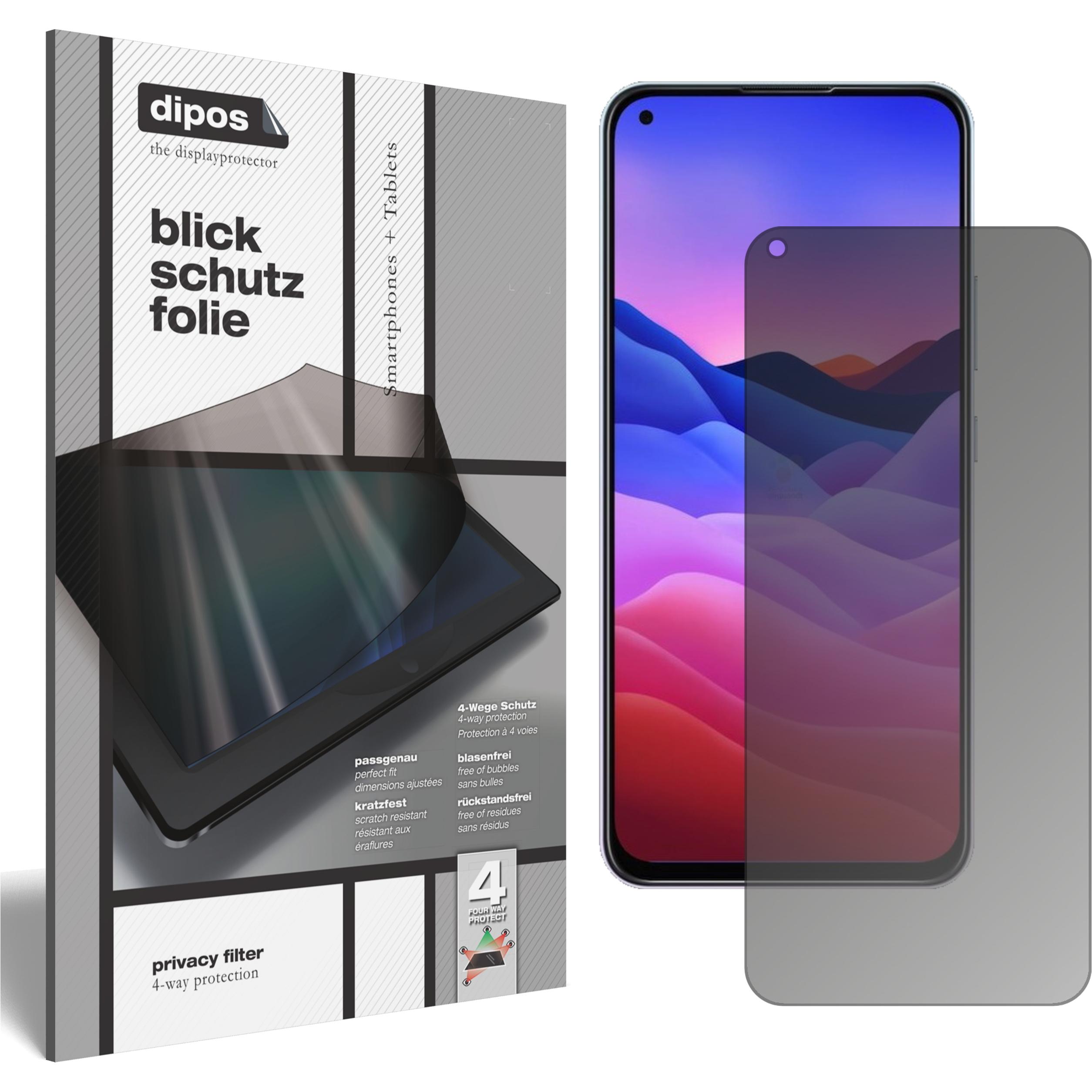 Dipos Blickschutzfolie 4-Way Privacy (1 Stück, ZTE Axon 11 SE), Smartphone Schutzfolie, Transparent