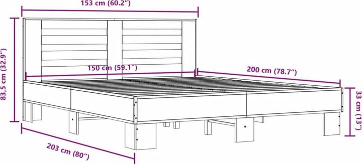 Produktbild vidaXL Bettgestell (200 x 200 cm)