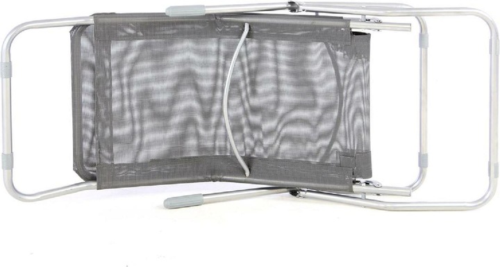 Actual product image VCM Gartenliege Bäderliege 160 cm Textilene Grau Armlehne Stahl Relaxliege klappbar (160 cm)